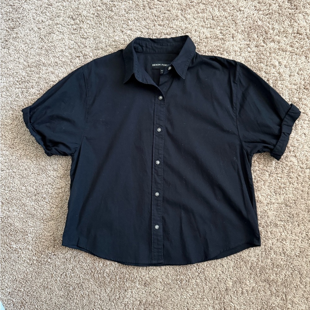 Denim Forum The Jane Cropped Top by Aritzia